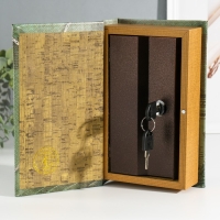 Сейф-книга дерево кожзам "Время - деньги" 3D тиснение 21х13х5 см Сейф-книга дерево кожзам "Время - деньги" 3D тиснение 21х13х5 см