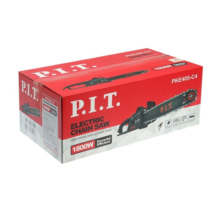 Пила цепная P.I.T. PKE405-C4, электрическая, 1800 Вт, 16 Пила цепная P.I.T. PKE405-C4, электрическая, 1800 Вт, 16", шаг 3/8", паз 1.3 мм, 59 звеньев