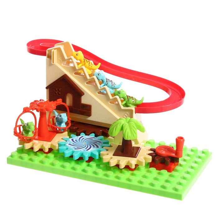 Конструктор развивающий с шестерёнками &laquo;Дино Мир&raquo;, 33 детали