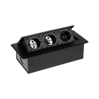 Розетка выдвижная Luazon Lighting, 16 А, трехместная, в стол, черная Розетка выдвижная Luazon Lighting, 16 А, трехместная, в стол, черная