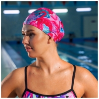 Шапочка для плавания взрослая ONLYTOP Swim &laquo;Фламинго&raquo;, тканевая, обхват 54-60 см