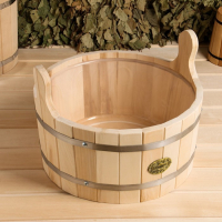 Шайка-таз из липы, 10 л, круглая, пластиковая вставка, "Добропаровъ" Шайка-таз из липы, 10 л, круглая, пластиковая вставка, "Добропаровъ"