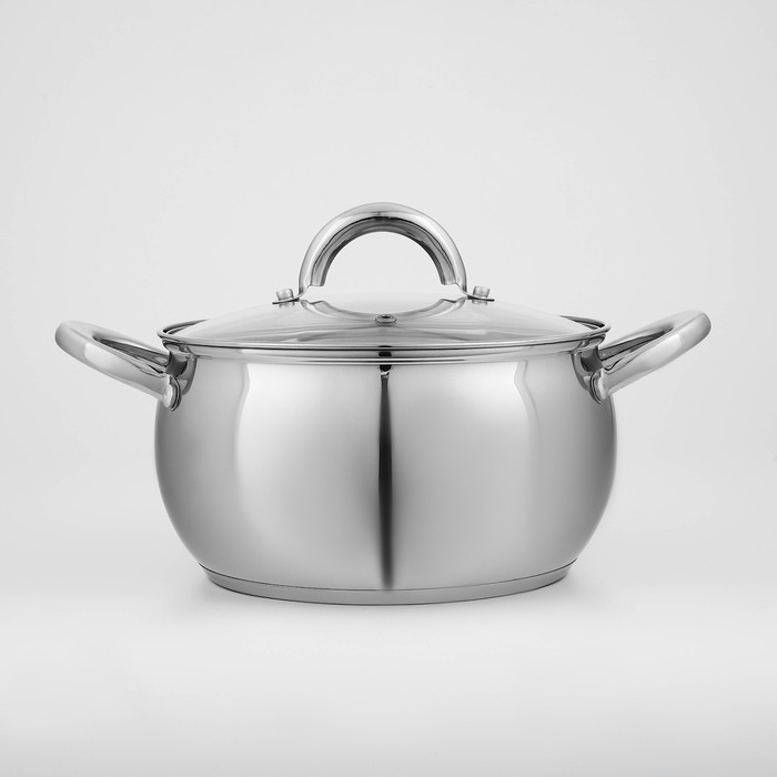 Кастрюля из нержавеющей стали Доляна «Гиперион», 3,5 л, d=20 см, с крышкой Кастрюля из нержавеющей стали Доляна «Гиперион», 3,5 л, d=20 см, с крышкой