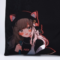 Шопер шопер &laquo;Аниме девочка&raquo;, 35х0.5х40 см, отдел без молнии, без подклада, чёрный