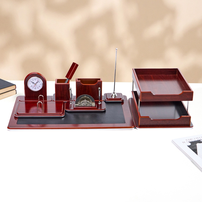 Набор настольный 7в1 (каранд-ца,подст д/ручек,визит-ца,часы Д-009,этажерка,нож канц,подст,) Набор настольный 7в1 (каранд-ца,подст д/ручек,визит-ца,часы Д-009,этажерка,нож канц,подст,)