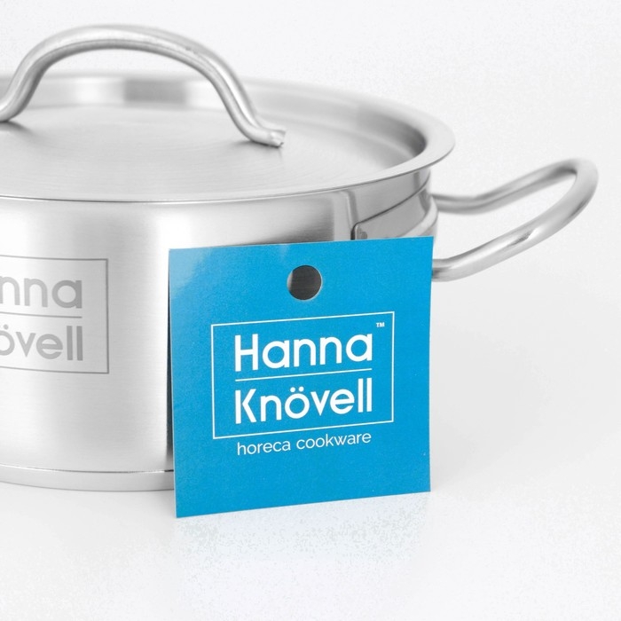 Кастрюля из нержавеющей стали Hanna Kn&ouml;vell, 2 л, d=18 см, h=8 см, толщина стенки 0,6 мм, металлическая крышка, индукция