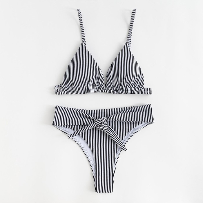 Купальник женский раздельный MINAKU Купальник женский раздельный MINAKU "Stripe", размер 44, цвет черно-белый
