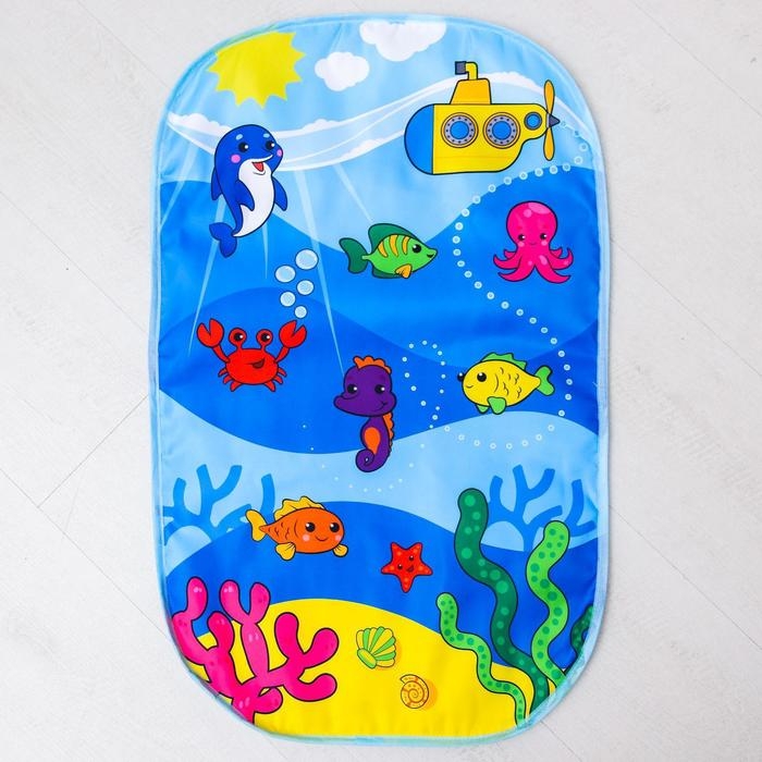 Коврик развивающий с дугой &laquo;Морские истории&raquo;, пианино, зеркало, р-р 73х45х0,5 см.