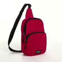 Сумка-слинг на молнии TEXTURA, наружный карман, цвет фуксия Сумка-слинг на молнии TEXTURA, наружный карман, цвет фуксия