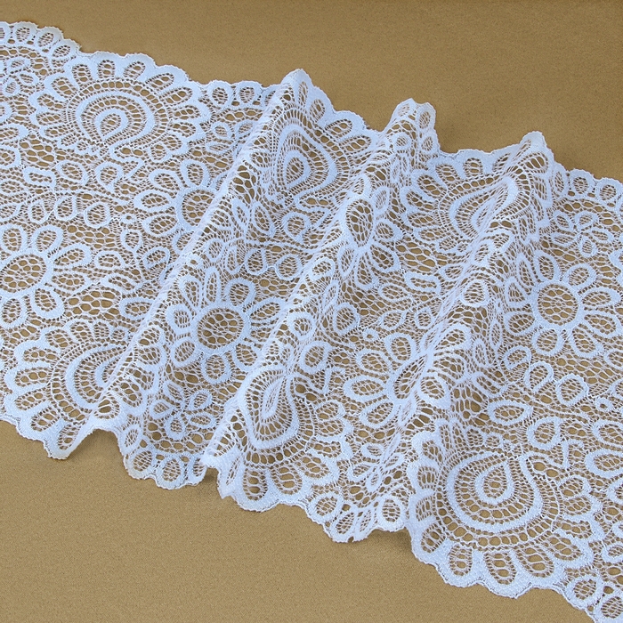 Кружевная эластичная ткань, 190 мм &times; 2,7 &plusmn; 0,5 м, цвет небесно-голубой