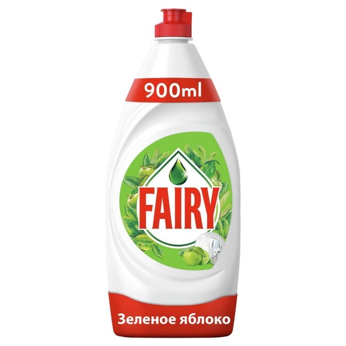 Средство для мытья посуды Fairy, гель, зеленое яблоко, 900 мл