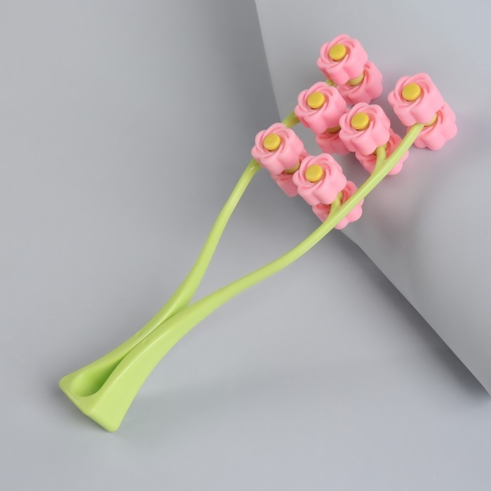 Массажёр для лица &laquo;Букет&raquo;, 22,5 &times; 6,5 &times; 3,5 см, 12 роликов, цвет МИКС