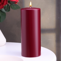Свеча - цилиндр, 8&times;20 см, 90 ч, 795 г, бордовая