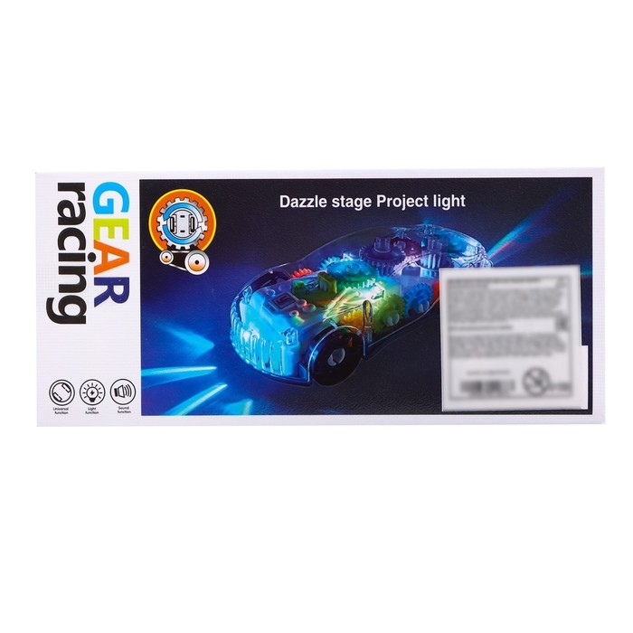 Машина &laquo;Шестерёнки&raquo;, свет и звук, работает от батареек