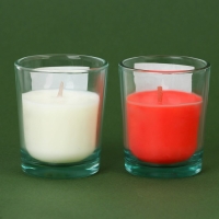 Свечи в стакане новогодние &laquo;Новый год: Счастья от Деда Мороза&raquo;,   набор, 2 шт., аромат корица и апельсин