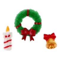 Миниатюра кукольная &laquo;Новогодний декор&raquo;, набор 3 шт., размер 1 шт. &mdash; 1 &times; 1 &times; 3 см