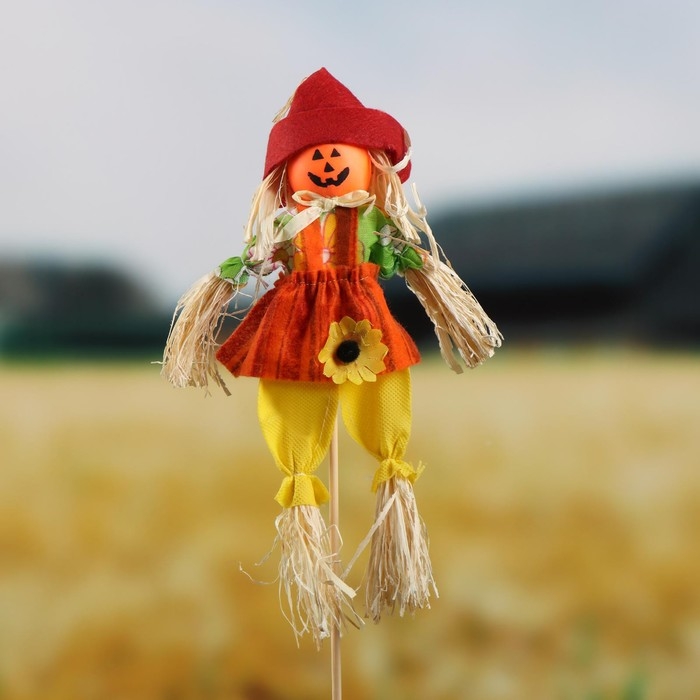 Огородное пугало &laquo;Тыква&raquo;, h = 50 см, МИКС, Greengo