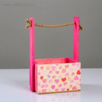 Кашпо деревянное, 15×12×8.5(25) см "Пауль и Любовь. Молодые сердца", с принтом Кашпо деревянное, 15×12×8.5(25) см "Пауль и Любовь. Молодые сердца", с принтом