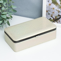 Шкатулка кожзам для украшений "Маленькие пятнышки. Золото голография" 6х9,8х18,5 см Шкатулка кожзам для украшений "Маленькие пятнышки. Золото голография" 6х9,8х18,5 см