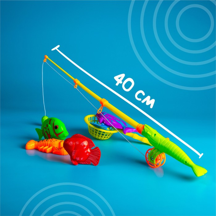 Рыбалка &laquo;Морская&raquo;: 1 удочка, 8 рыбок, сачок