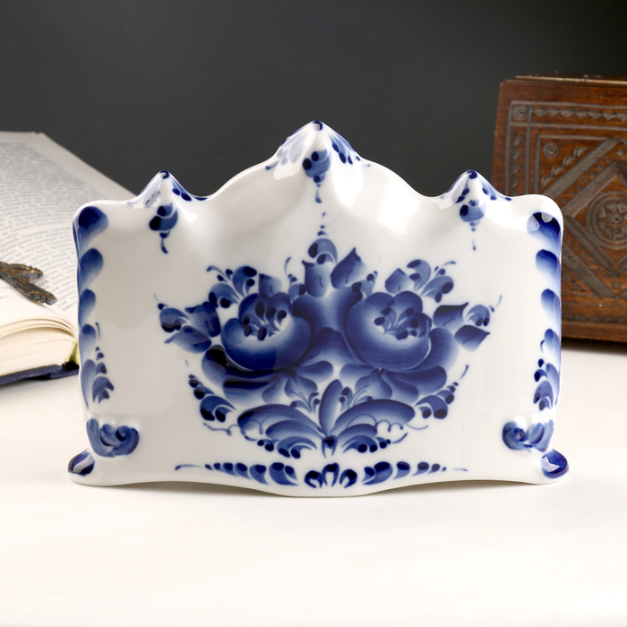 Киот настольный, на 3 иконы, 13,5&times;20 см, гжель