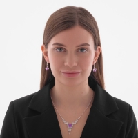 Набор 2 предмета: серьги, колье &laquo;Лёгкий флирт&raquo;, ромбики, цвет МИКС, 45 см