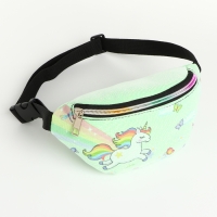 Сумка поясная детская на молнии &laquo;Выбражулька&raquo;, цвет зелёный