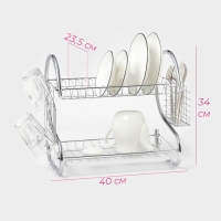 Сушилка для посуды Доляна &laquo;Стойка&raquo;, S-образная, 40&times;23,5&times;34 см, цвет хром