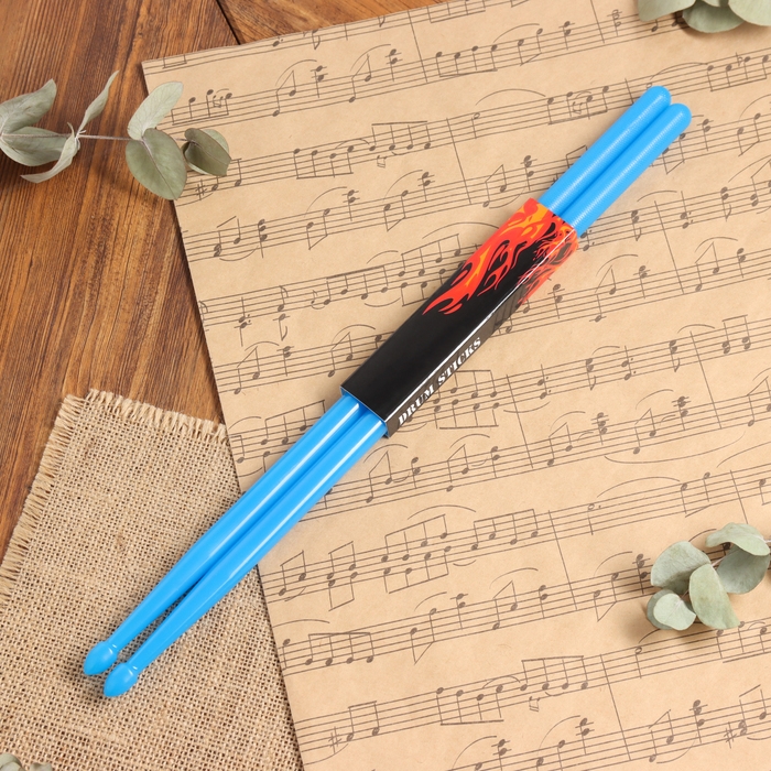 Барабанные палочки Music Life 5А синие, светящиеся Барабанные палочки Music Life 5А синие, светящиеся