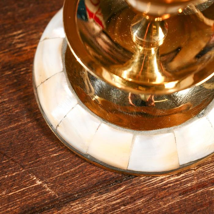 Подсвечник "Мираж" латунь, 7,5х7,5х8 см