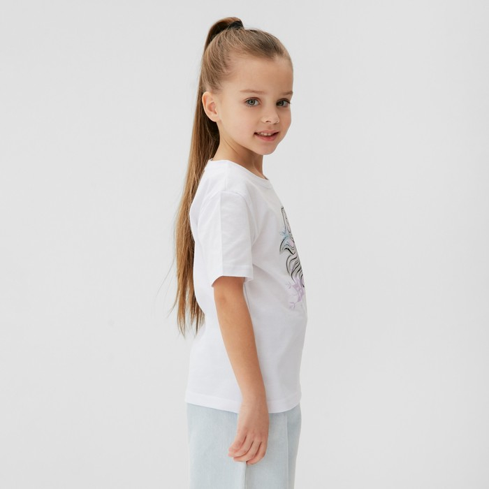 Футболка детская &laquo;Эльза&raquo;, Холодное сердце, рост 110-116, белый