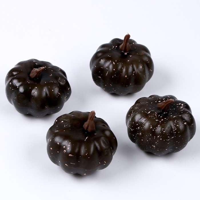 Фигурка для поделок и декора &laquo;Тыква&raquo;, набор 4 шт., размер 1 шт. &mdash; 6 &times; 6 &times; 6 см, цвет зелёный