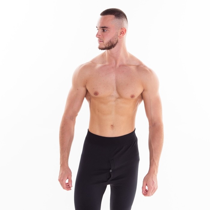 Термобельё мужское НАЧЁС (кальсоны), цвет чёрный, размер 48-50