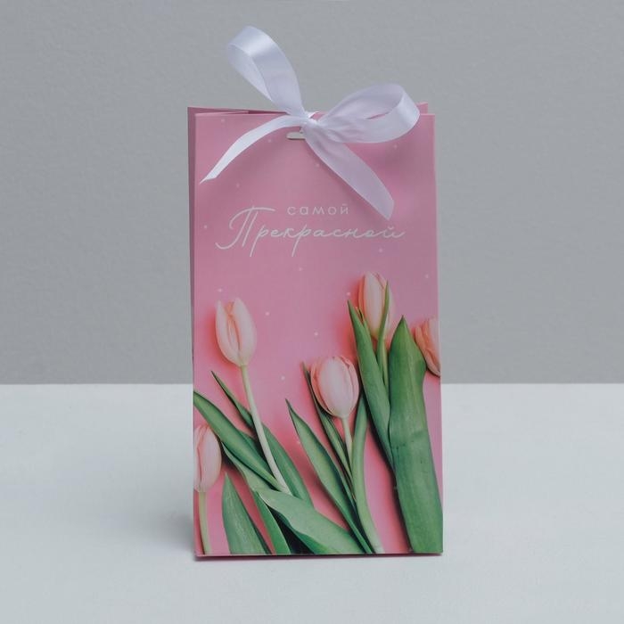 Пакет подарочный с лентой, упаковка, «Самой прекрасной», 13 х 23 х 7 см Пакет подарочный с лентой, упаковка, «Самой прекрасной», 13 х 23 х 7 см
