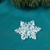 Украшение ёлочное "Снежинка резная" (набор 6 шт) 5,5х5,5 см, прозрачный