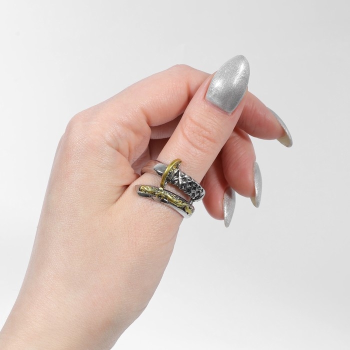 Кольцо «Япония» закруглённая катана, чернёное серебро + чернёное золото, 22 размер Кольцо «Япония» закруглённая катана, чернёное серебро + чернёное золото, 22 размер