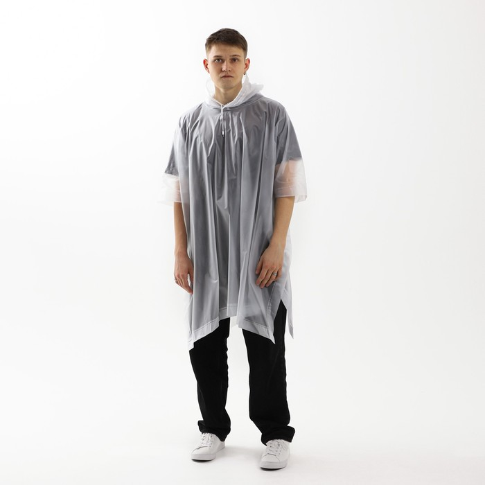 Дождевик взрослый пончо &laquo;Свобода&raquo;, оверсайз, 44-52, 97 х 120 см, цвет белый