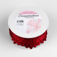 Лента фигурная &laquo;Крупный цветок&raquo;, 40 мм, 9 &plusmn; 0,5 м, цвет бордовый