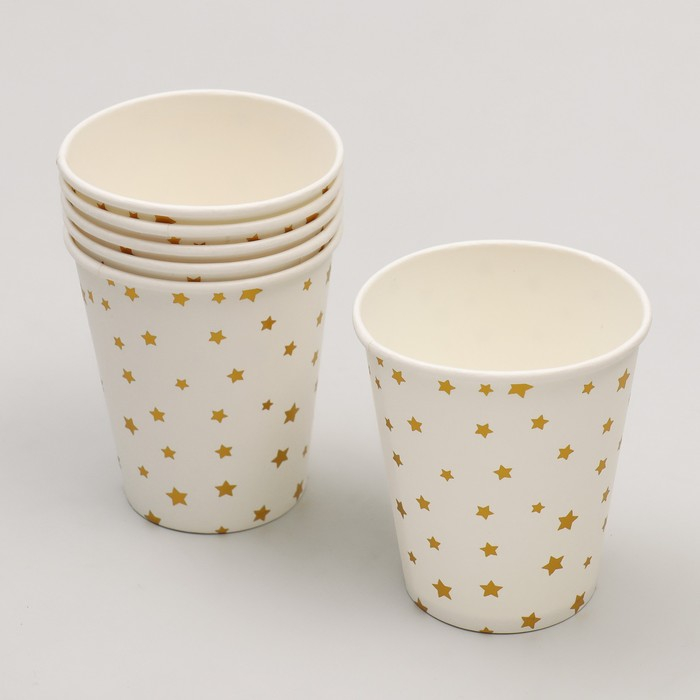 Набор посуды &laquo;С днём рождения&raquo;, золотые звёзды