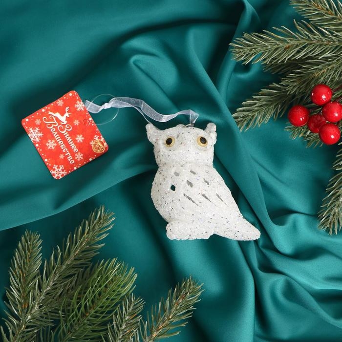 Украшение ёлочное "Снежная сова" 6х10 см, белый