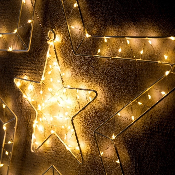 Светодиодная фигура &laquo;Звезда&raquo; 80 см, металл, 220 В, 8 режимов, свечение тёплое белое