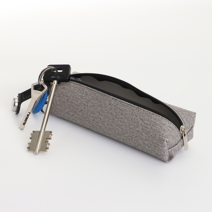 Ключница на молнии, длина 16 см, кольцо, карабин, цвет серый Ключница на молнии, длина 16 см, кольцо, карабин, цвет серый