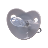 Соска - пустышка силиконовая ортодонтическая &laquo;I LOVE DAD&raquo;, от 6 мес., с колпачком, цвет серый/серебро, стразы