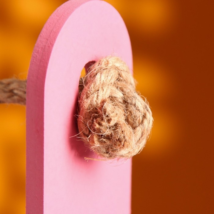 Кашпо деревянное 25.5×15×30 см Кашпо деревянное 25.5×15×30 см "Аром", ручка канат, Розовый Коралл