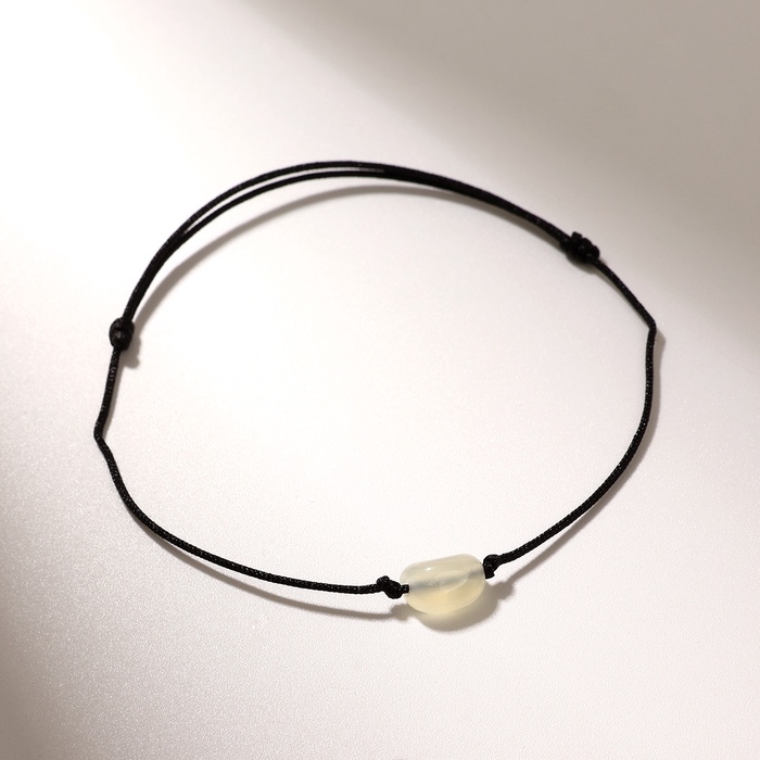 Браслет желаний &laquo;Лунный камень&raquo; на чёрной нити, длина регулируется