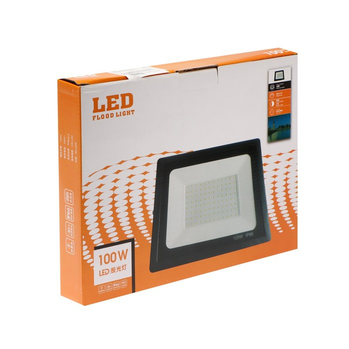 Прожектор светодиодный, 100 Вт, 7700 Лм, 6500К, IP66, 220V Прожектор светодиодный, 100 Вт, 7700 Лм, 6500К, IP66, 220V