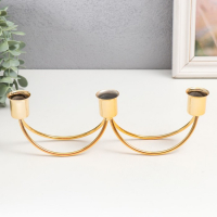 Подсвечник металл на 3 свечи "Качели" золото 8х4х26 см Подсвечник металл на 3 свечи "Качели" золото 8х4х26 см