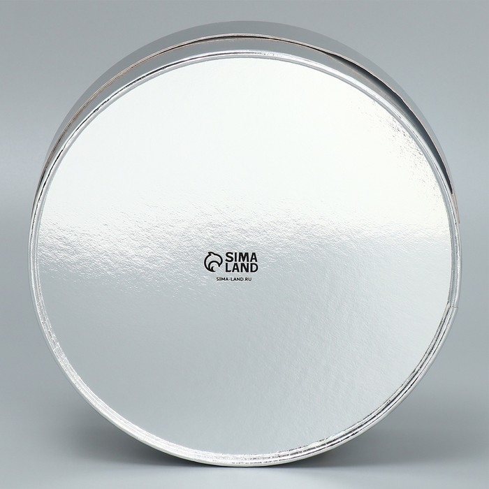 Коробка для макарун, кондитерская упаковка тубус с окном, &laquo;Серебро&raquo; 20 х 20 х 5 см