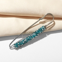 Булавка «Вечеринка» стразы, 7 см, цвет голубой в серебре Булавка «Вечеринка» стразы, 7 см, цвет голубой в серебре