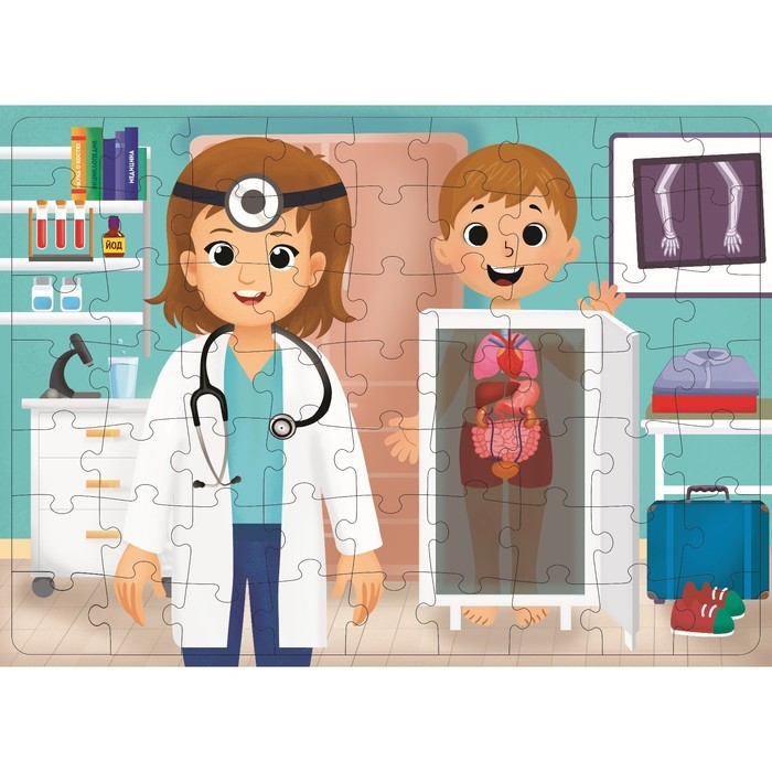 Пазл с фонариком &laquo;Кабинет врача&raquo;, 63 детали